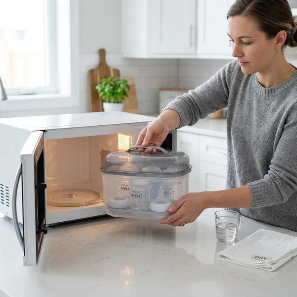 flessen uitkoken magnetron sterilisator
