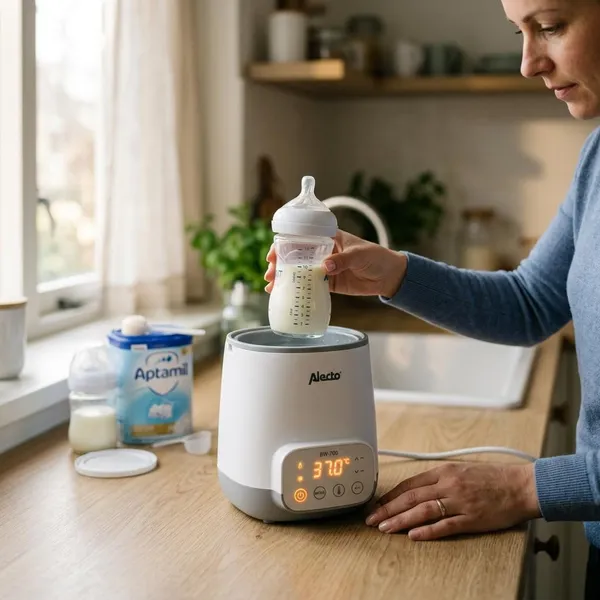 hoe werkt flessenwarmer Alecto