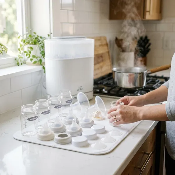 Hoe sterilise Lansinoh bottles in het kort